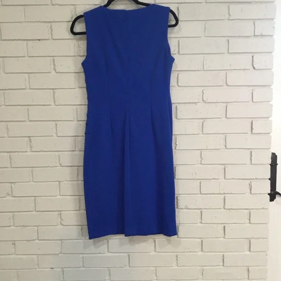 Calvin Klein Brilliant Blue Sleeveless Sheath Dress.  Size 6. - Picture 5 of 10